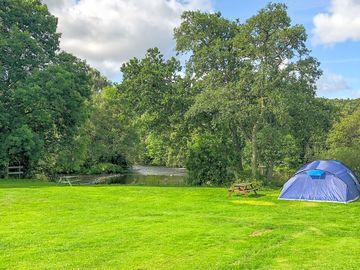 Visitor image of tent pitch by the river (added by manager 12 sep 2022)