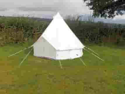 3m tent has single camp beds, bedside table, bedding, utensils, barbecue, charcoal and firewood (added by manager 14 Aug 2014)