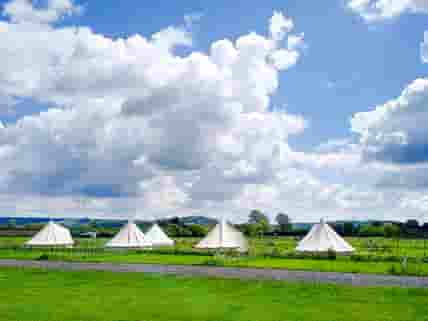 View over Glamping field