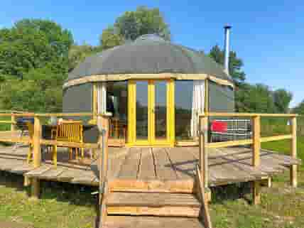 Decking outside of the yurt