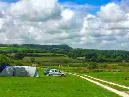 Visitor image of the view of the tent pitches and surrounding area