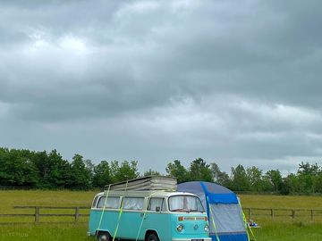 Paddock pitch for campervan with awning