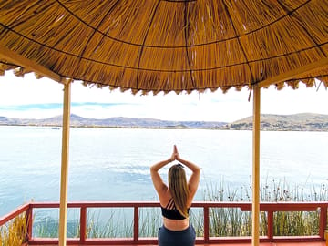 Yoga with lake views