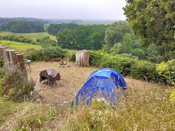 Two man tent pitched at The Lookout