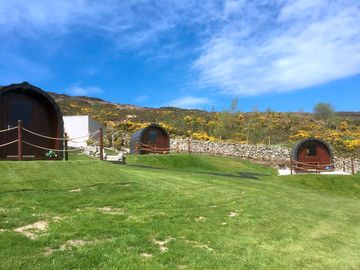 The 3 camping pods, all with stunning views towards the mountains & close proximity to amenity block (added by manager 05 May 2017)