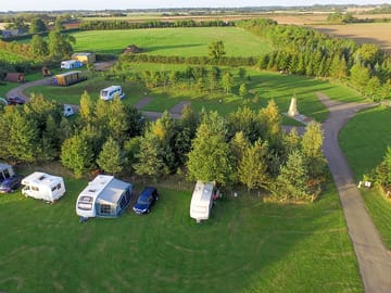 Aerial view of site pitches