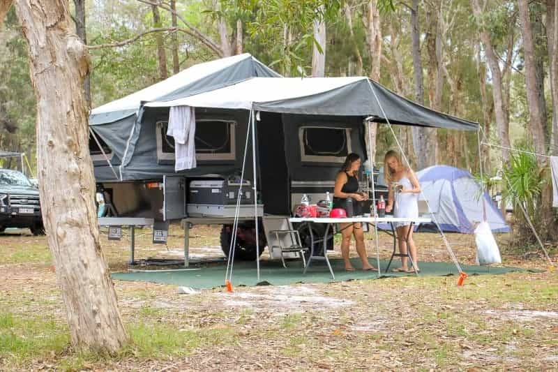 Larger folding campers give you plenty of living space, with features like a pull-out kitchen