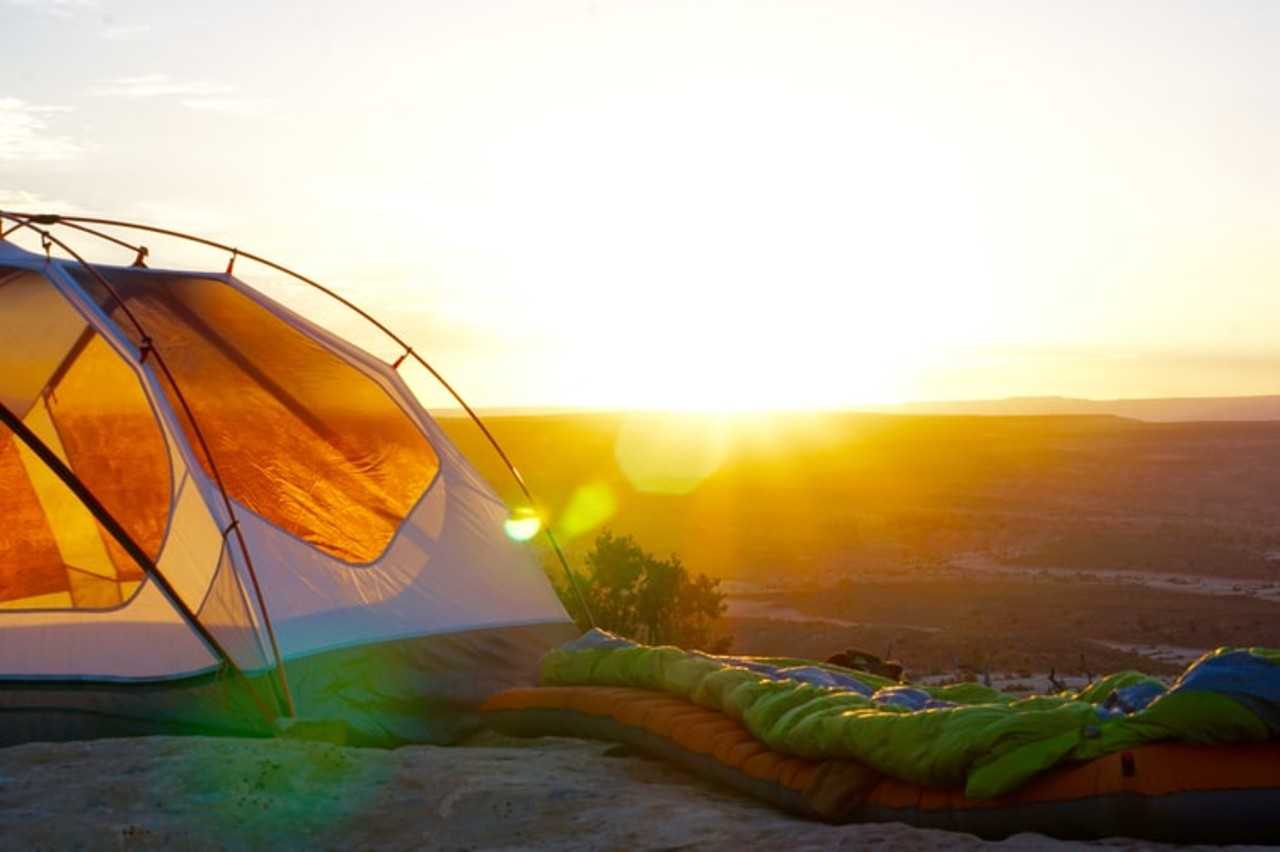Sunset camping