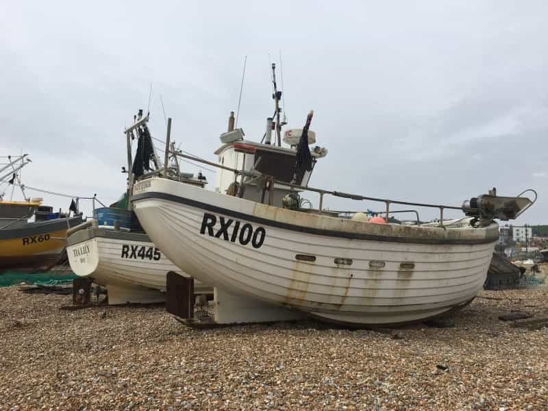 Fishing boats on the beach at Hastings