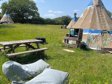 Large tipi with bean bags outside (added by manager 14 jun 2023)