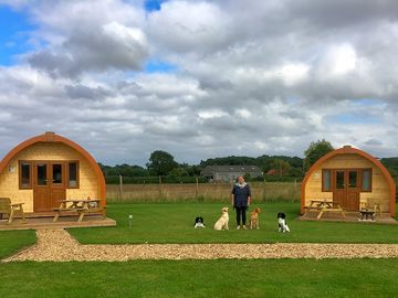 Oso and muffin, with owner lucy and dogs digby, jinx, rupert and kit (added by manager 27 jul 2017)