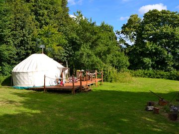 The yurt is exclusively yours with just one on site: there is room for accompanying family tents (added by manager 14 jul 2014)