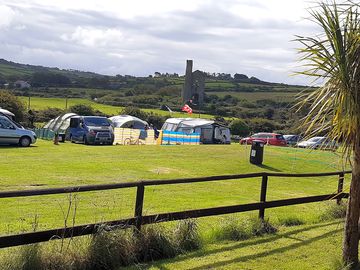 Standard grass pitches with a view of the minestack (added by manager 29 mar 2021)