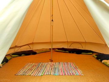 Inside the family bell tent setup (added by manager 15 feb 2023)
