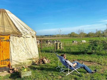 Enjoy the sunshine overlooking our cow grazing fields (added by manager 23 apr 2021)