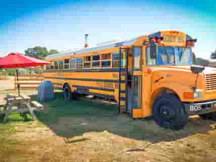 School bus and alfresco seating