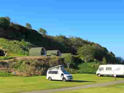Touring pitches and camping pods