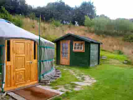 Yurt and shower cabin