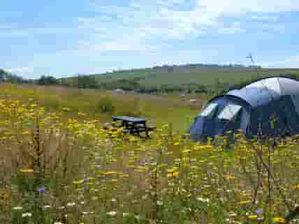 Hillside camping pitch