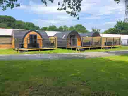 Glamping pods with terraces