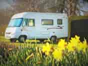 Motorhome on a hardstanding electric pitch in early spring (added by manager 28 Jun 2016)