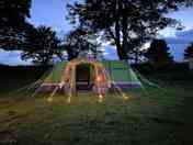 Camp by night. Pitch 8 (possibly the biggest pitch on the site fyi) (added by visitor 05 Sep 2023)