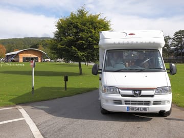 Motorhome and reception building at Blair Castle Caravan Park (added by manager 14 Sep 2009)