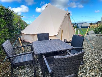 Bell tent with outdoor seating area (added by manager 09 Jun 2023)