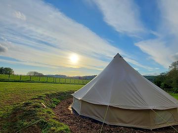 Beautiful view of the Sunset Paradise bell tent