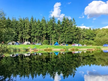 View across the carp lake to the lake pitches