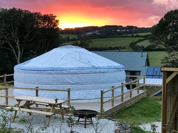 A beautiful sunset over the site
