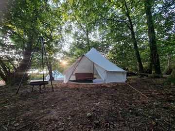 Furnished bell tent surrounded by established trees (added by manager 23 Aug 2021)