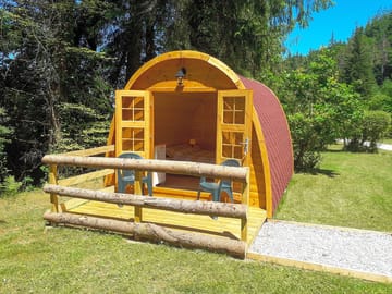 One of the lovely camping pods situated in the woodland but still close to amenities