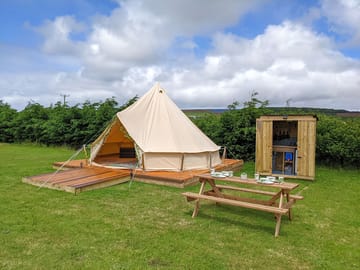 Bell tent and kitchen