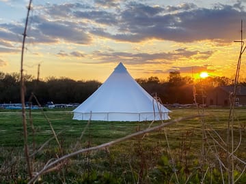 Sunset over the bell tent
