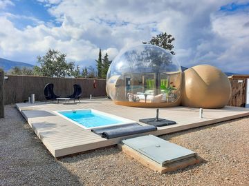 Dome, outdoor seating and pool
