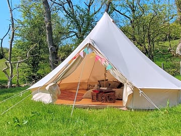 Bell tent by the stream