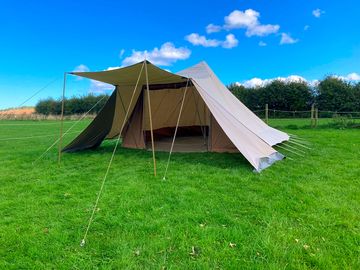 All pitched up, 4 person bell tent