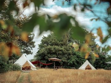 We are a small scale glamping site with just 2 five metre bell tents.