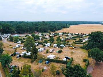 Early morning view of campsite looking east