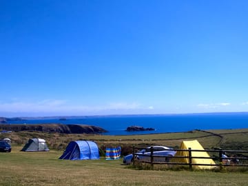 Enjoying the magnificent scenery camping at Caerfai Bay (added by manager 12 Jan 2017)