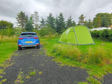 Tent pitches with electric