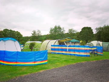 Camping pitches are spacious with room for windbreaks and dog pens