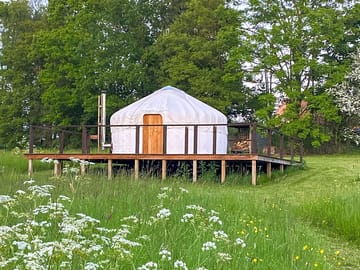 Yurt on a wooden deck