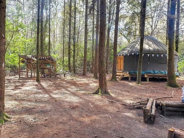 Yurt and outdoor kitchen