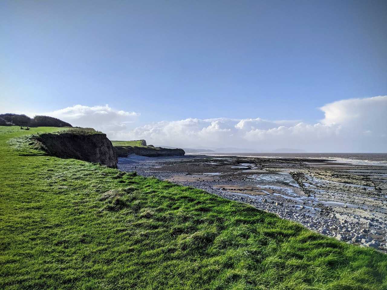 Kilve from the grassy area behind the beach
