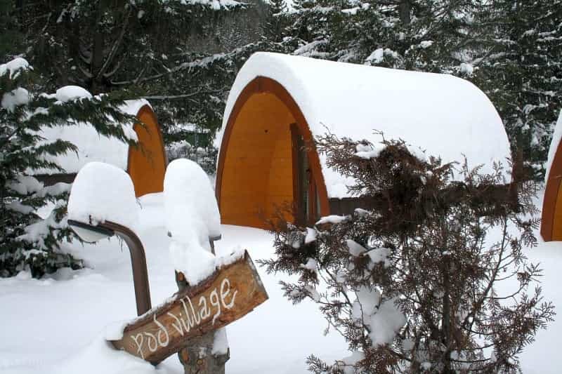 Cosy winter pods in the Italian Alps