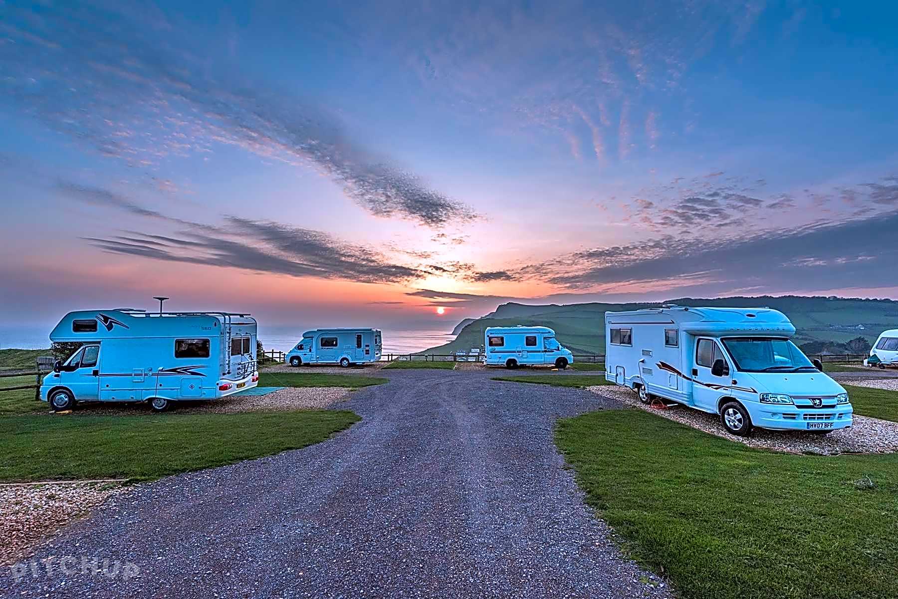 Motorhome pitches with sea views
