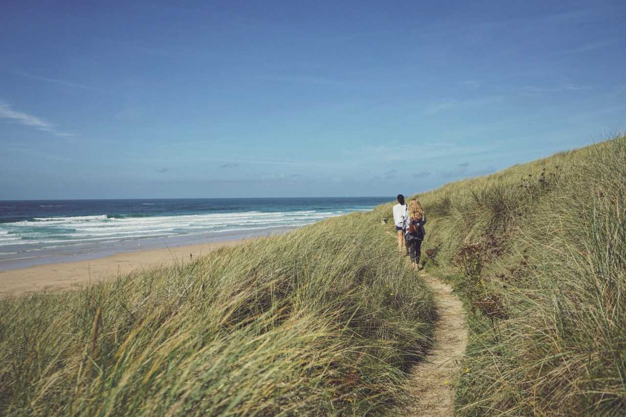 Walking in the dunes on the South West Coastal Path