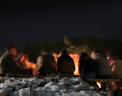 Winter campfire